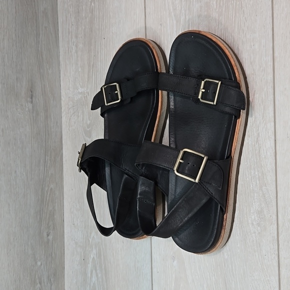 Merrell Women Juno Mid Zip Black Platform Sandals shoes sz 9 - Picture 3 of 12